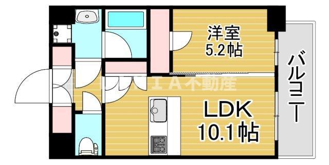 スプランディッド弁天町DUE(1LDK/8階)の間取り写真