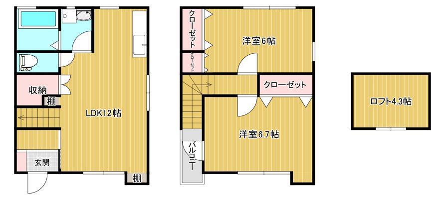 トリアス(2LDK/1階)の間取り写真