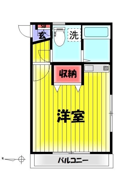 K-プレイス松原II(ワンルーム/2階)の間取り写真