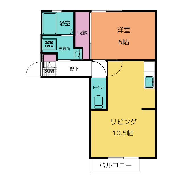 サンヴェール(1LDK/1階)の間取り写真