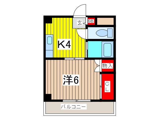 K・Tサンライト(1K/2階)の間取り写真