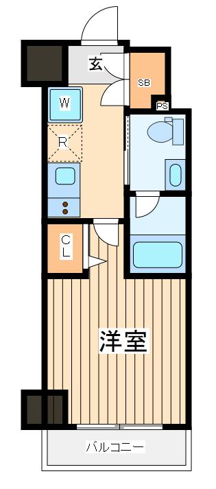 ログ鶴見(1K/1階)の間取り写真