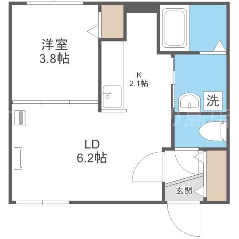ENCORE南郷13(1LDK/4階)の間取り写真