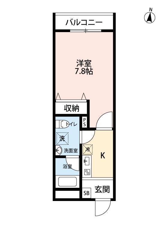 緑3丁目マンション(1K/4階)の間取り写真