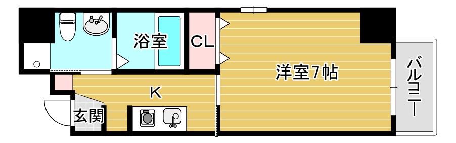 ラ・フォーレ東野田II(1K/3階)の間取り写真