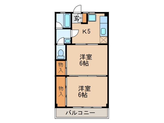 大曽根プレイス(2K/6階)の間取り写真