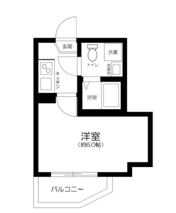 GLUCK船橋(1K/1階)の間取り写真