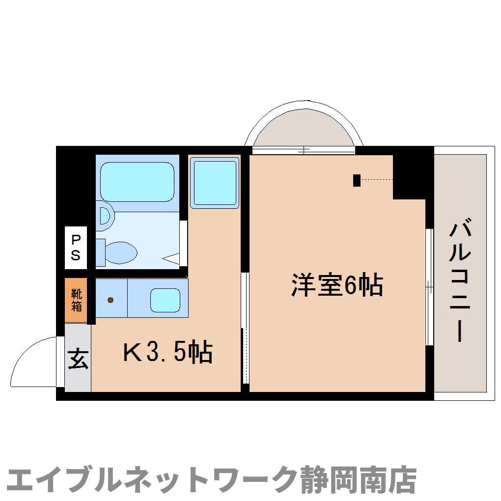 ラフォーレ清春(1K/3階)の間取り写真