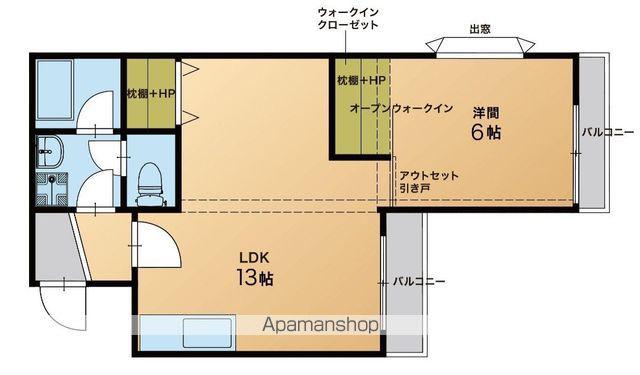 リバーサイド鳥飼(1LDK/3階)の間取り写真
