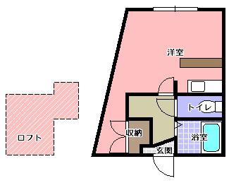 ティアドロップ(ワンルーム/2階)の間取り写真