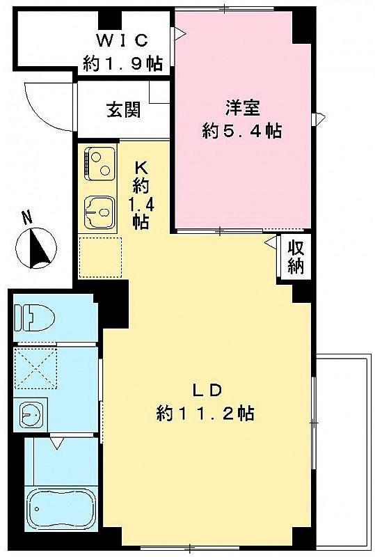 YOUR MAISON ラルゴアミ―チェ(1LDK/2階)の間取り写真