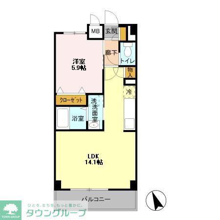 グレースVII(1LDK/4階)の間取り写真