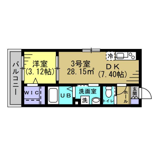 サーフライフ(1DK/3階)の間取り写真