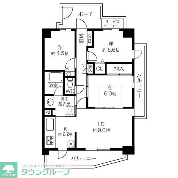 コートハウス常盤台(3LDK/5階)の間取り写真