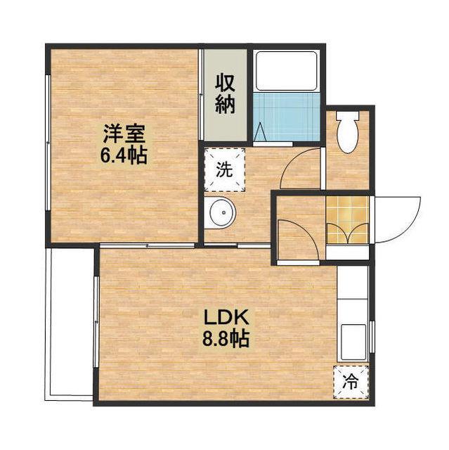 アルフォート宇都宮(1LDK/2階)の間取り写真