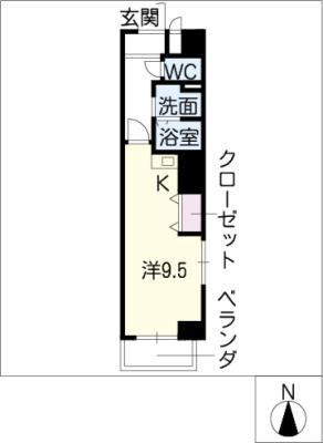 ART VERT(ワンルーム/5階)の間取り写真