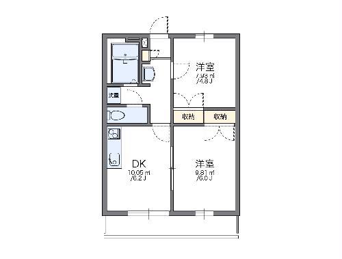 レオパレスラウムふじみ野(2DK/3階)の間取り写真