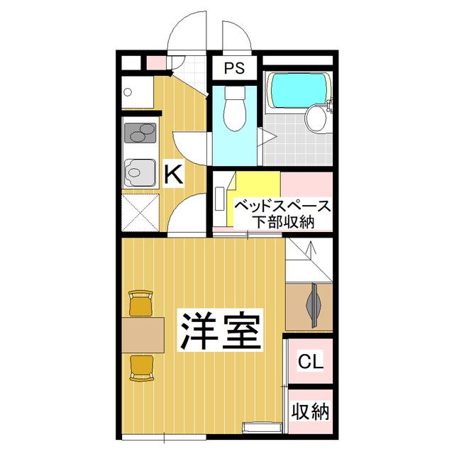 レオパレスコンセール(1K/2階)の間取り写真