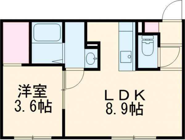 恵庭市福住町3丁目MS(1LDK/4階)の間取り写真