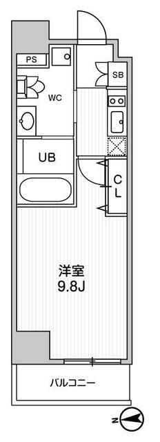 ALTERNA中野(1K/6階)の間取り写真