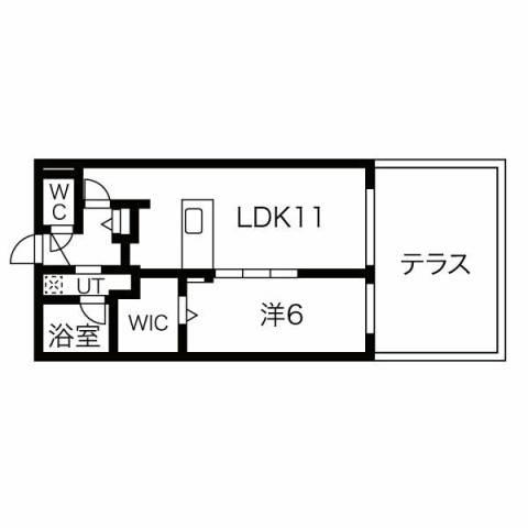 グランベルオオエ(1LDK/1階)の間取り写真