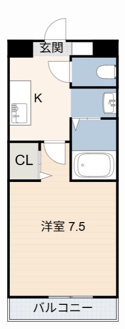 グリーンセブン(1K/1階)の間取り写真