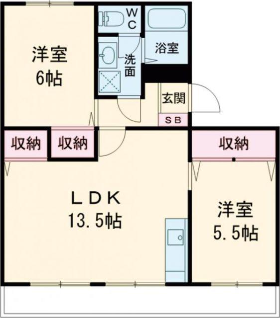 豊田ヒルズ(2LDK/4階)の間取り写真