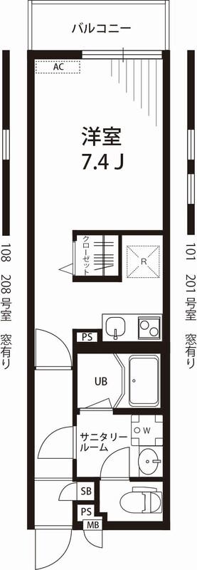 リブリ・IL CIELO(1K/1階)の間取り写真