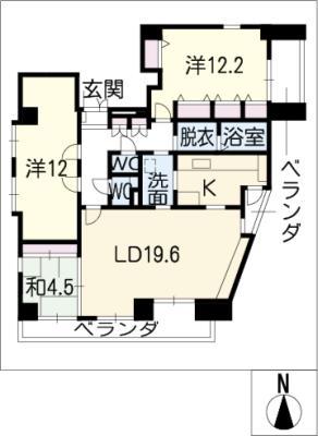 サン・パレス・本山(3LDK/7階)の間取り写真