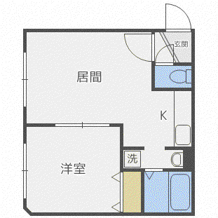さくらハイツ1(1LDK/1階)の間取り写真