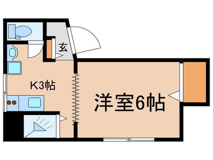 坂田ビル(1K/3階)の間取り写真