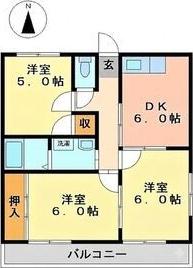 ハイツセレナーデ(3DK/3階)の間取り写真