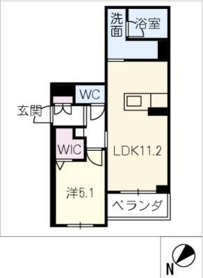 クレールコート安城(1LDK/3階)の間取り写真