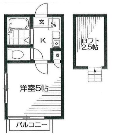 グレース町田(1K/2階)の間取り写真