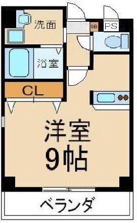 マンション花(ワンルーム/4階)の間取り写真