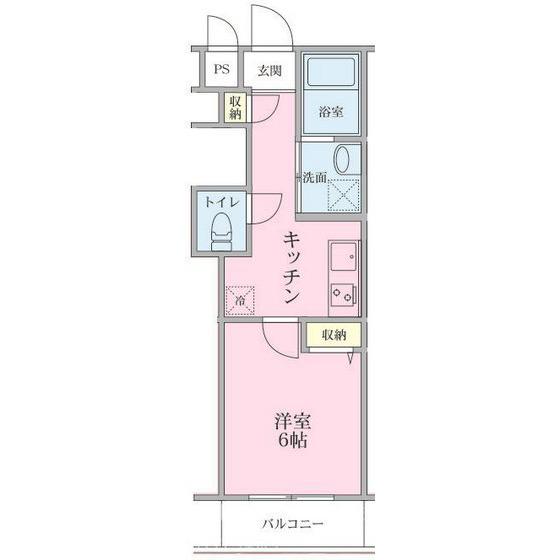 ラビアンローズ(1K/2階)の間取り写真