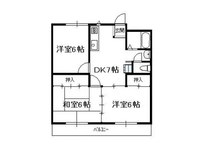 蓮ヶ池ハイム(3DK/3階)の間取り写真