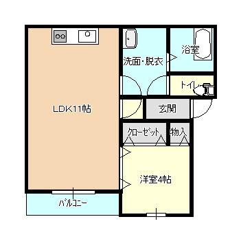 サクシード99(1LDK/2階)の間取り写真