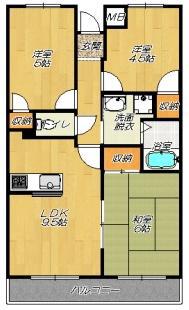 ライフレジェンド扇町(3LDK/3階)の間取り写真