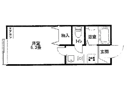 メゾンE&SIII(1K/2階)の間取り写真