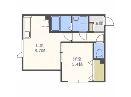 フランブリーズ(1LDK/1階)の間取り写真