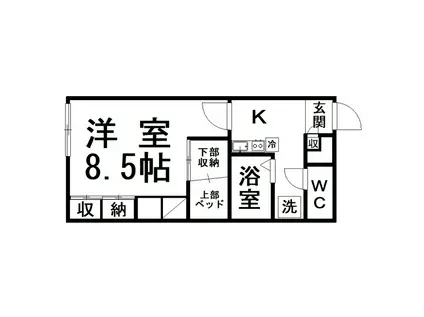 レオパレス宝福(1K/1階)の間取り写真