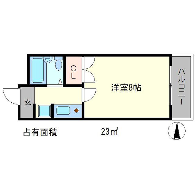 詩仙ハイムII(1K/1階)の間取り写真