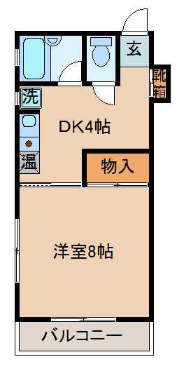 ピュア大久保(1DK/3階)の間取り写真