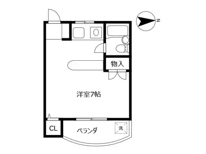 フラワーシャトー(ワンルーム/2階)の間取り写真