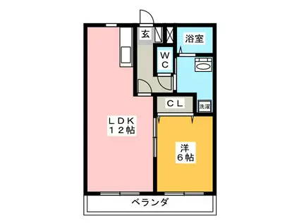 ベルウッドマンション(1LDK/1階)の間取り写真