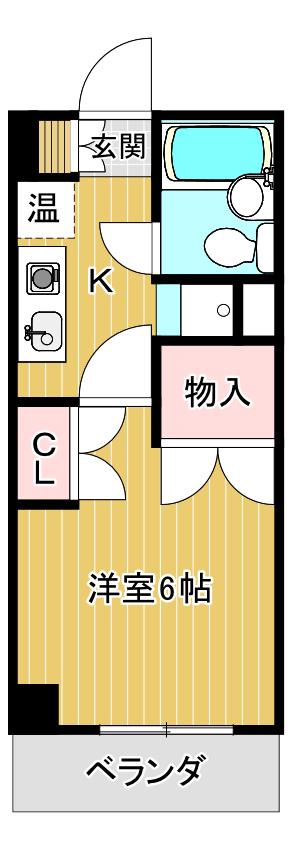 プレステージ新潟(1K/8階)の間取り写真