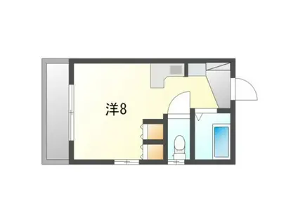 宇品神田ハイツ(ワンルーム/2階)の間取り写真