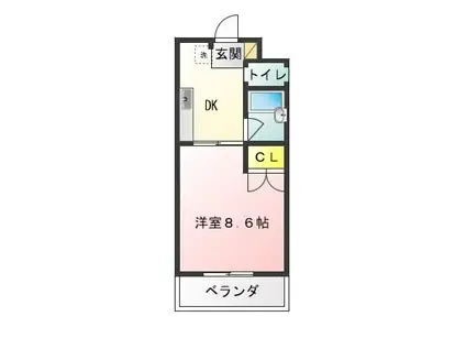 サニータウン A棟(1K/2階)の間取り写真