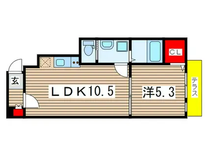 SIRO西都賀(1LDK/1階)の間取り写真